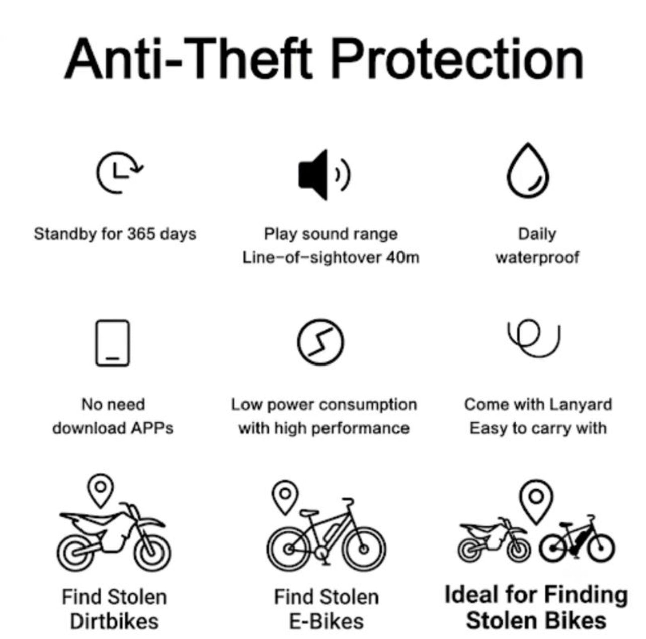 AirTag Bike Tracker - Compatible with Find My